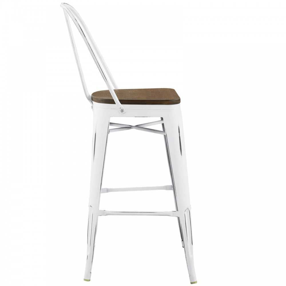 Promenade Bar Stool, White, EEI-2814-WHI