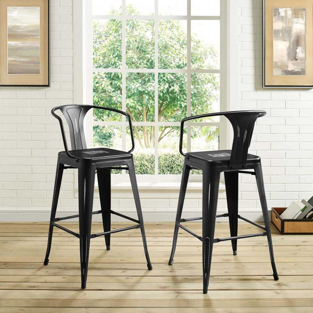 Promenade Bar Stool, Black, EEI-2817-BLK