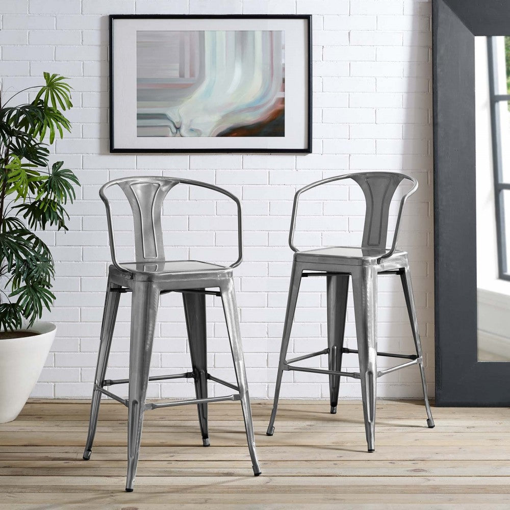 Promenade Bar Stool, Gunmetal, EEI-2817-GME