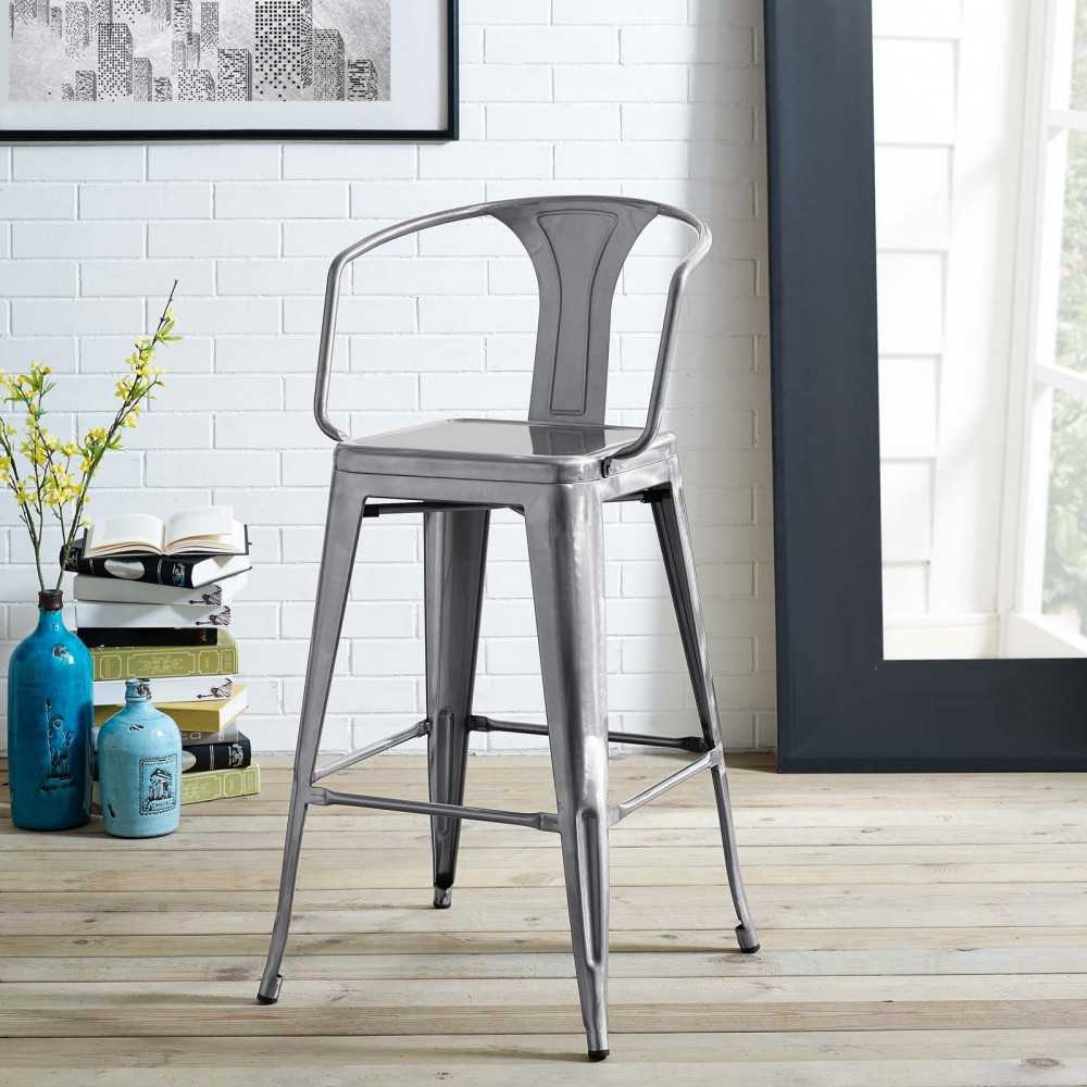 Promenade Bar Stool, Gunmetal, EEI-2817-GME