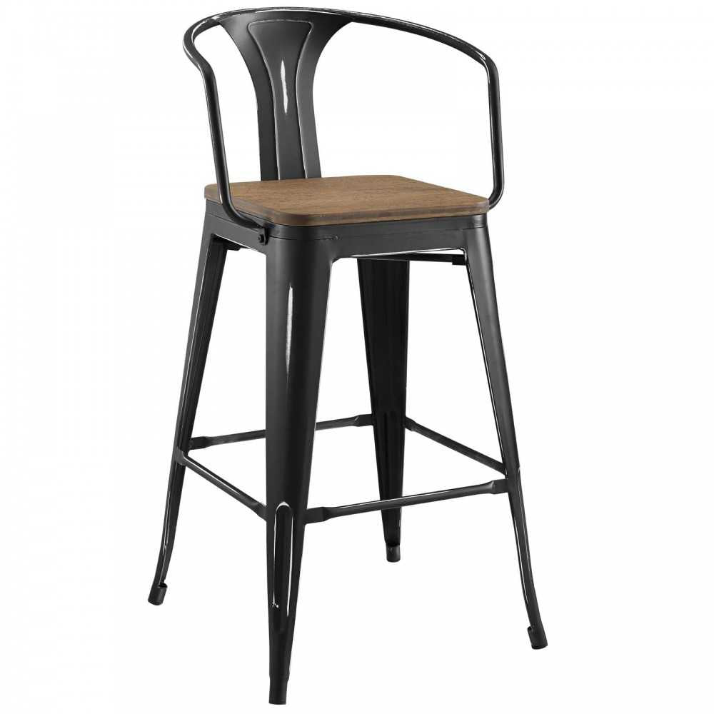 Promenade Bar Stool, Black, EEI-2818-BLK