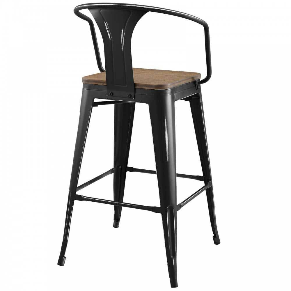 Promenade Bar Stool, Black, EEI-2818-BLK