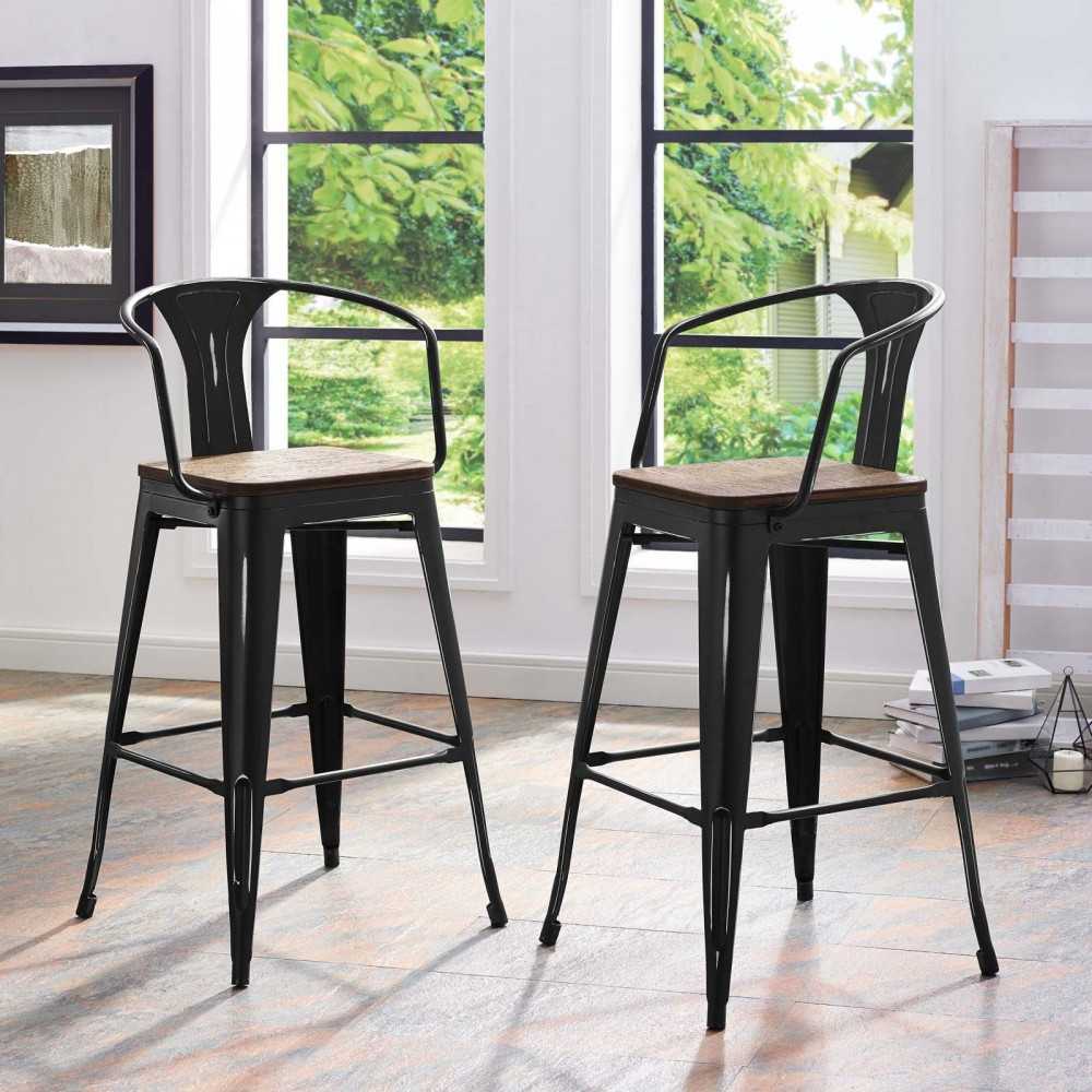 Promenade Bar Stool, Black, EEI-2818-BLK