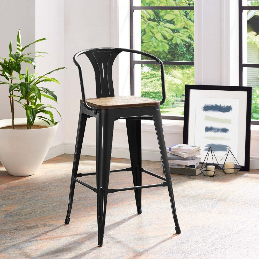 Promenade Bar Stool, Black, EEI-2818-BLK