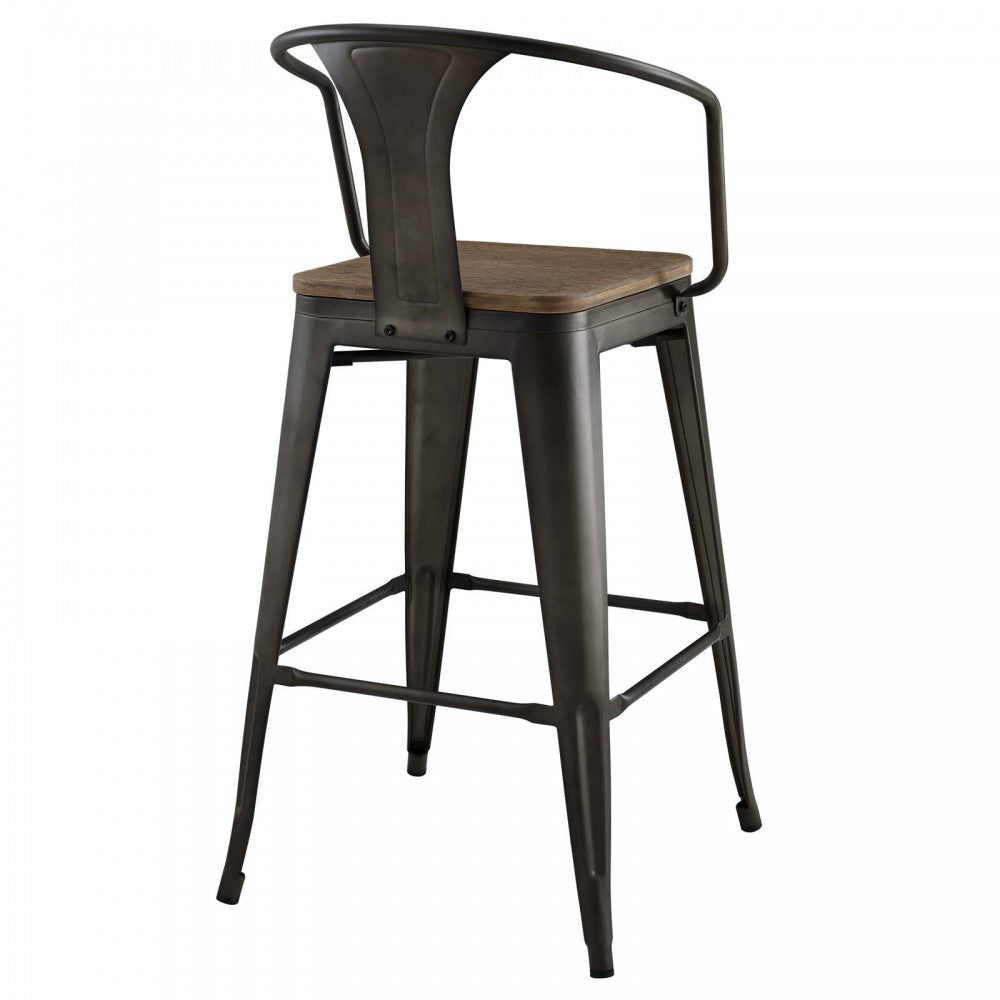 Promenade Bar Stool, Brown, EEI-2818-BRN