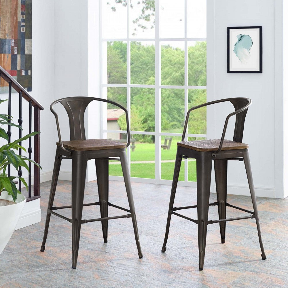 Promenade Bar Stool, Brown, EEI-2818-BRN