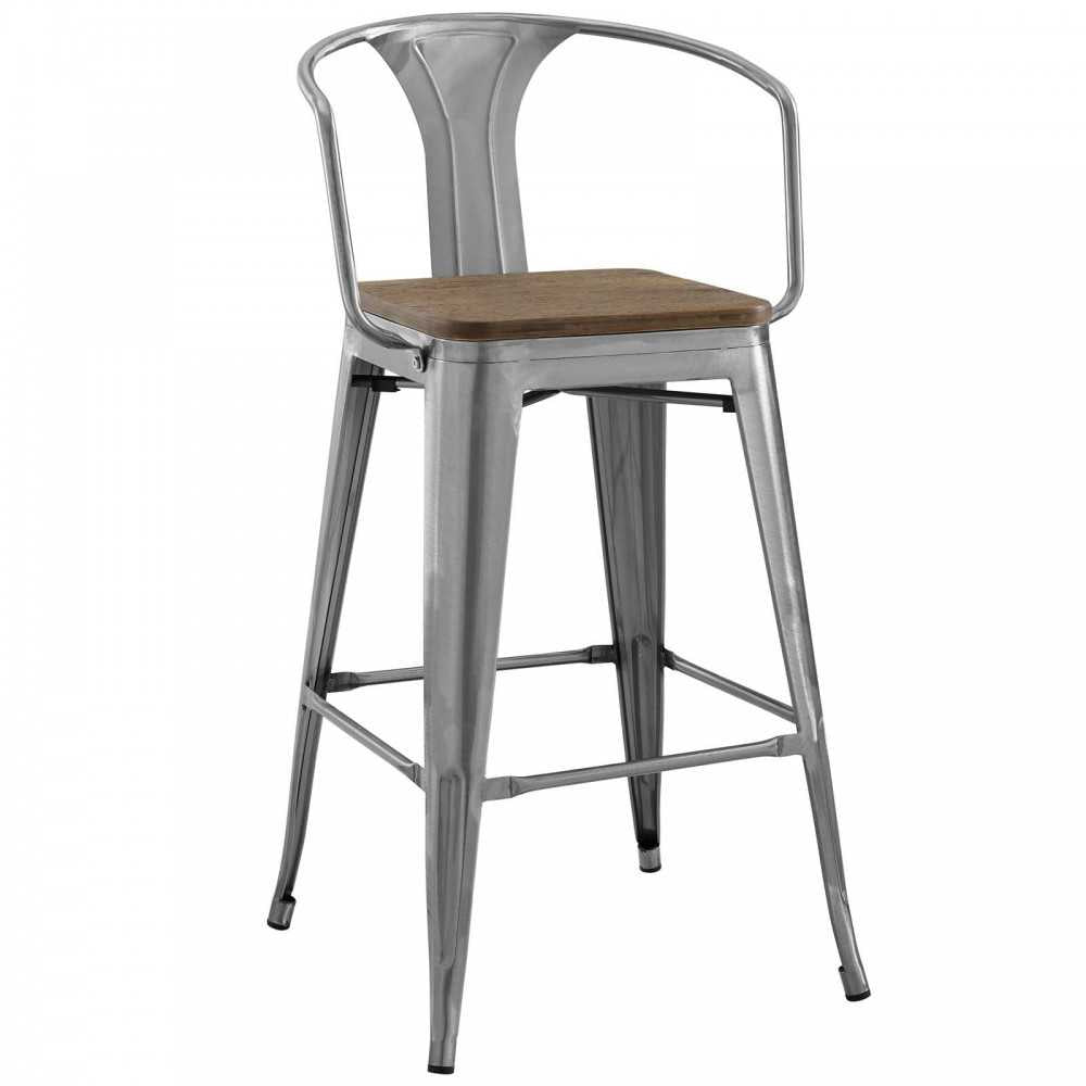 Promenade Bar Stool, Gunmetal, EEI-2818-GME