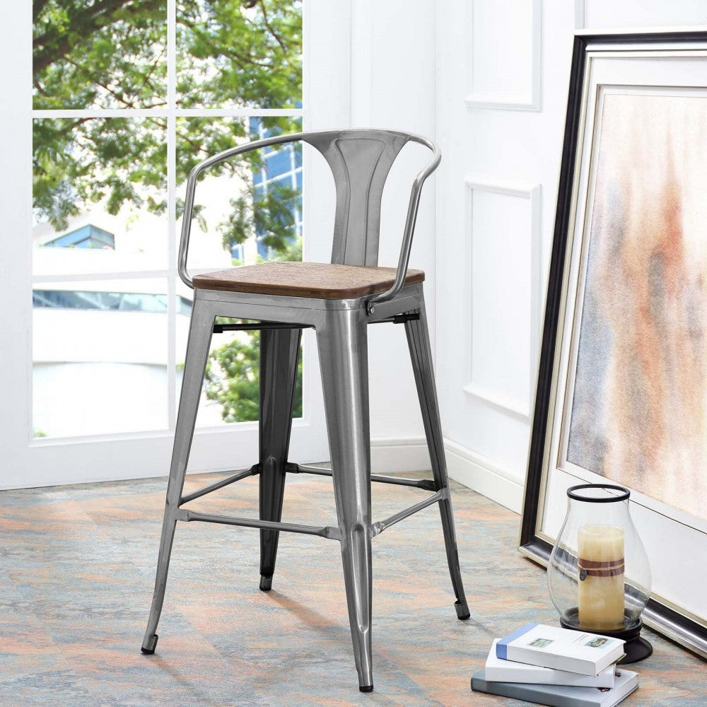 Promenade Bar Stool, Gunmetal, EEI-2818-GME