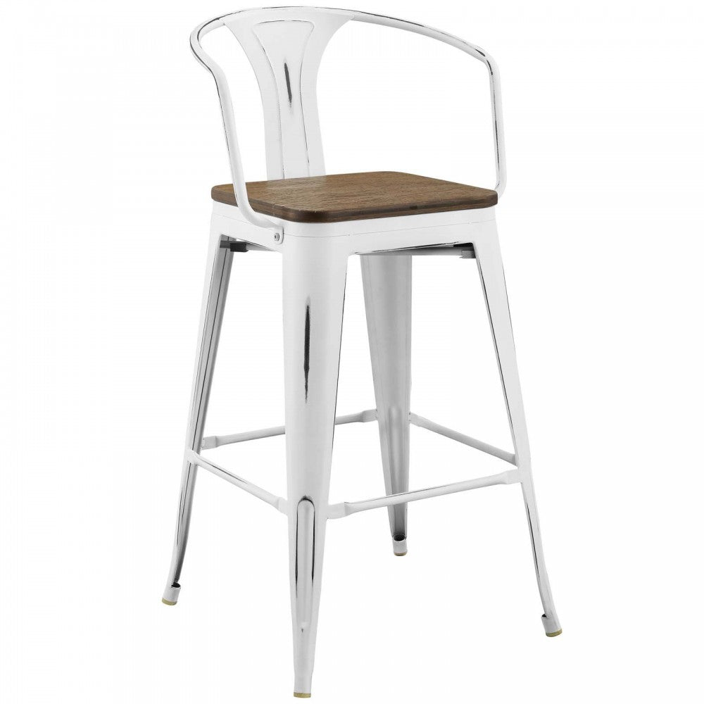 Promenade Bar Stool, White, EEI-2818-WHI