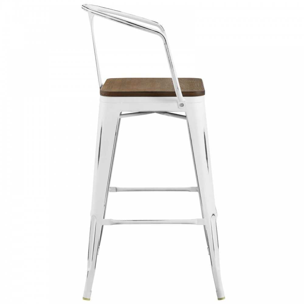 Promenade Bar Stool, White, EEI-2818-WHI