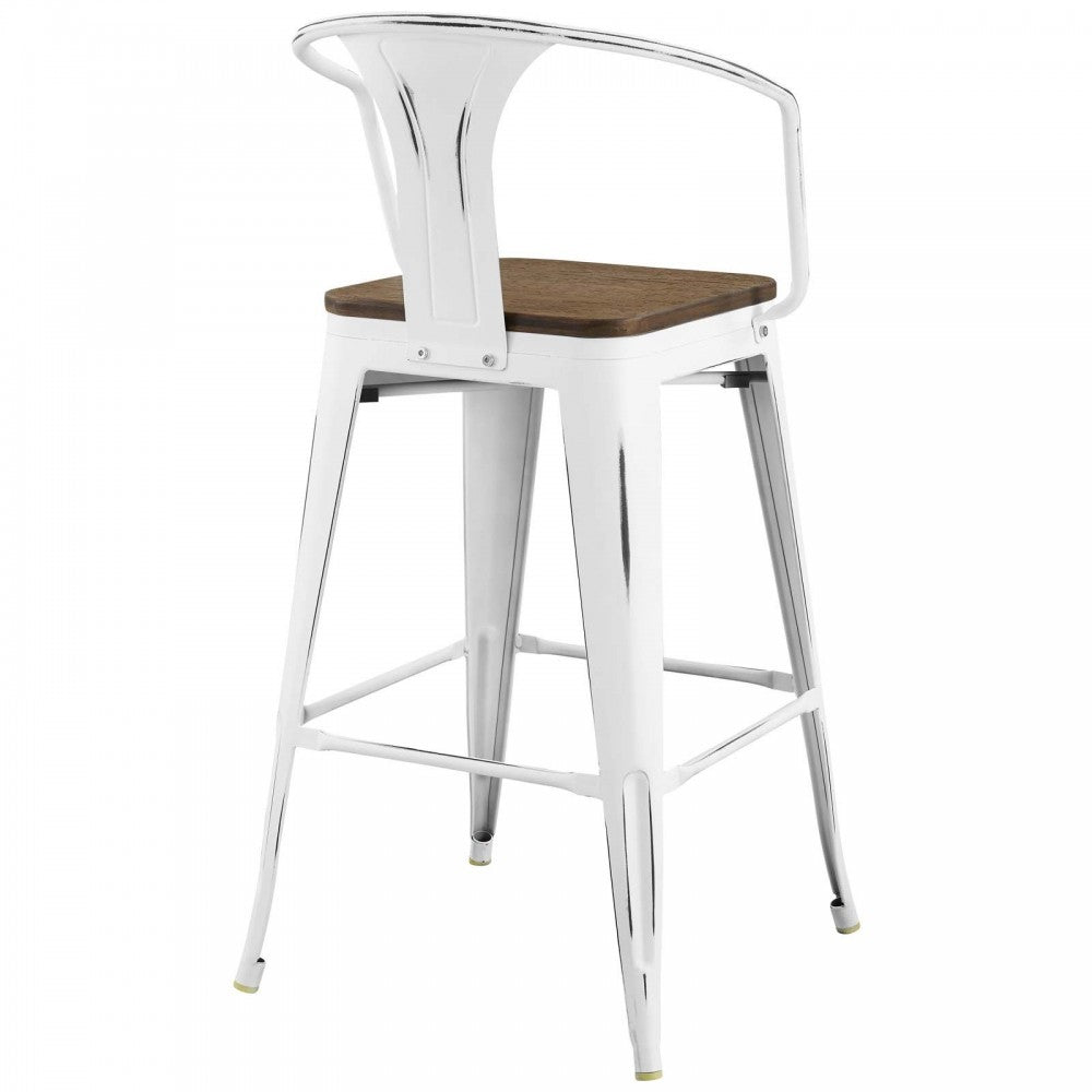 Promenade Bar Stool, White, EEI-2818-WHI