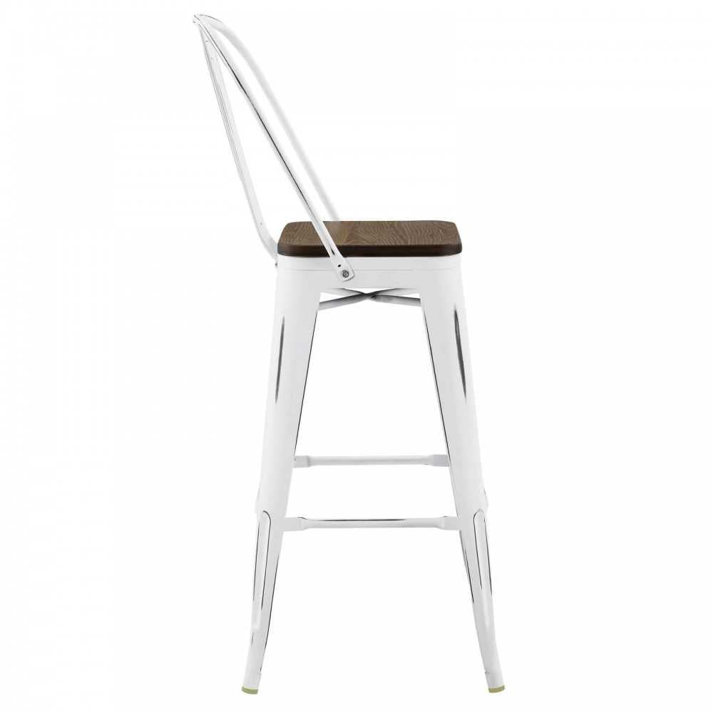 Promenade Bar Stool Metal Set of 2, White