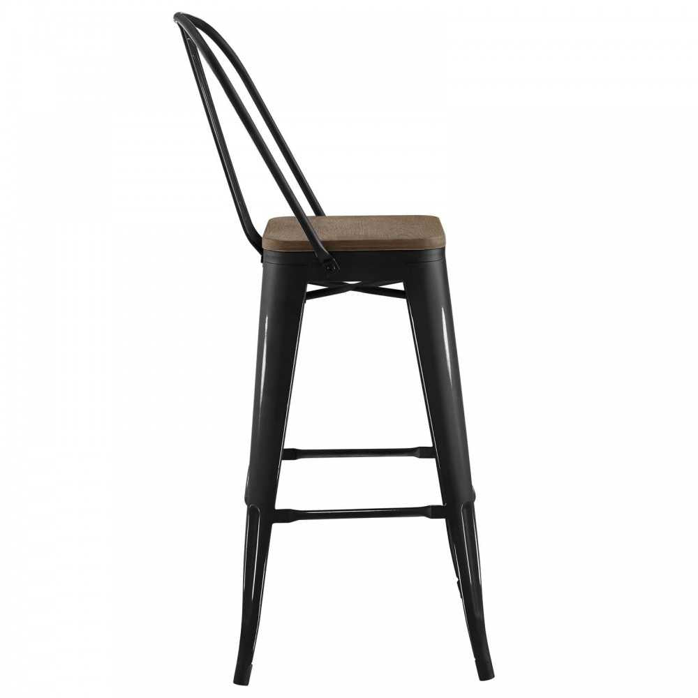 Promenade Bar Stool Metal Set of 2, Black