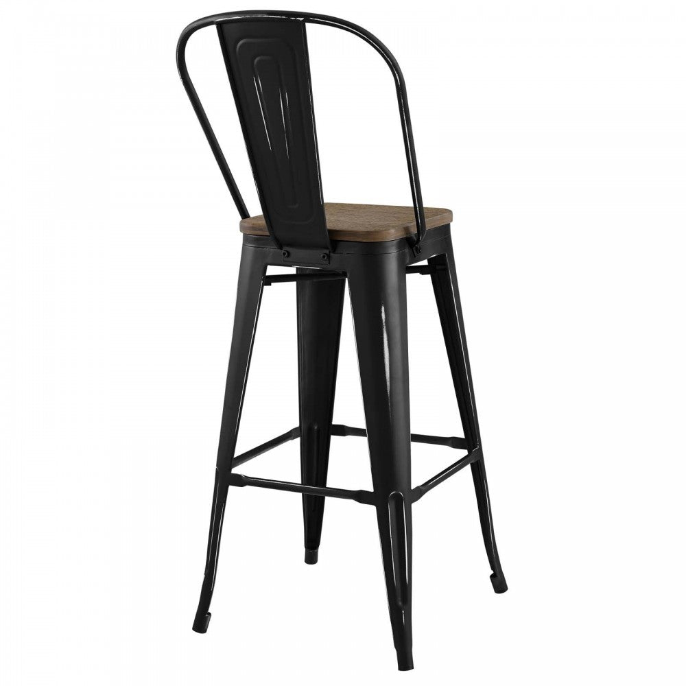 Promenade Bar Stool Metal Set of 2, Black