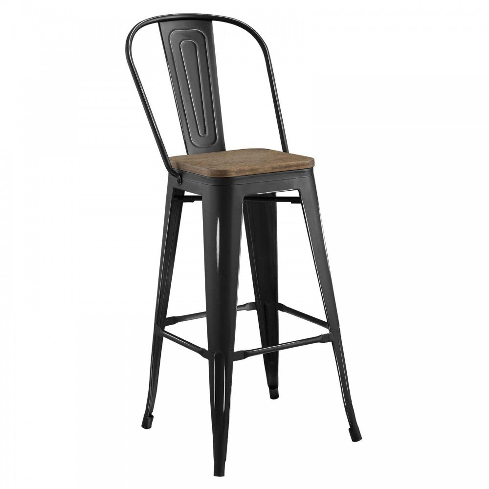 Promenade Bar Stool Metal Set of 2, Black