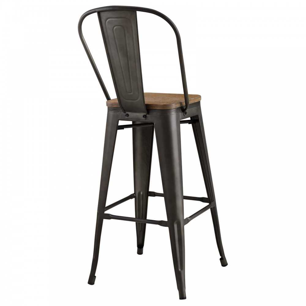 Promenade Bar Stool Metal Set of 4, Brown