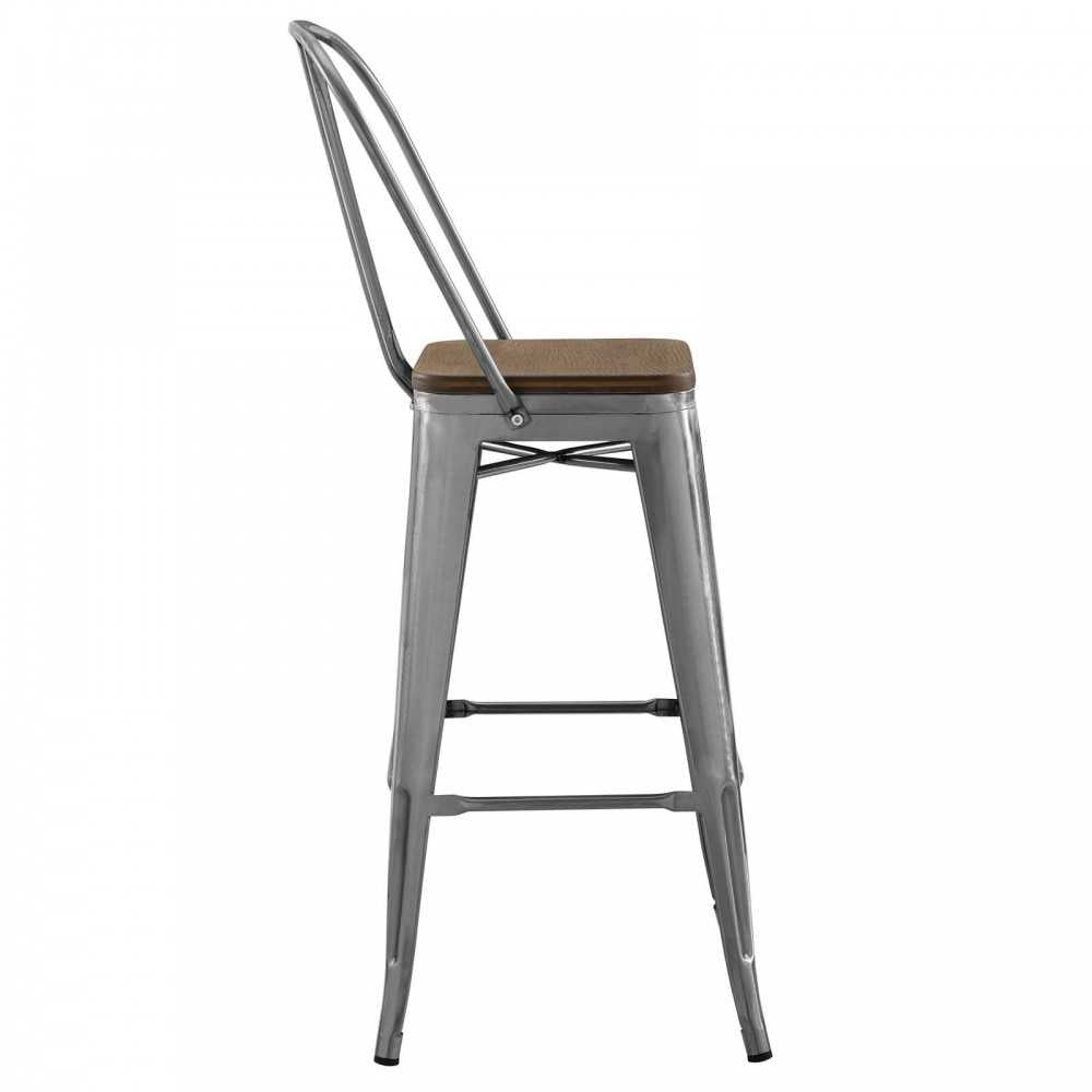 Promenade Bar Stool Metal Set of 4, Gunmetal