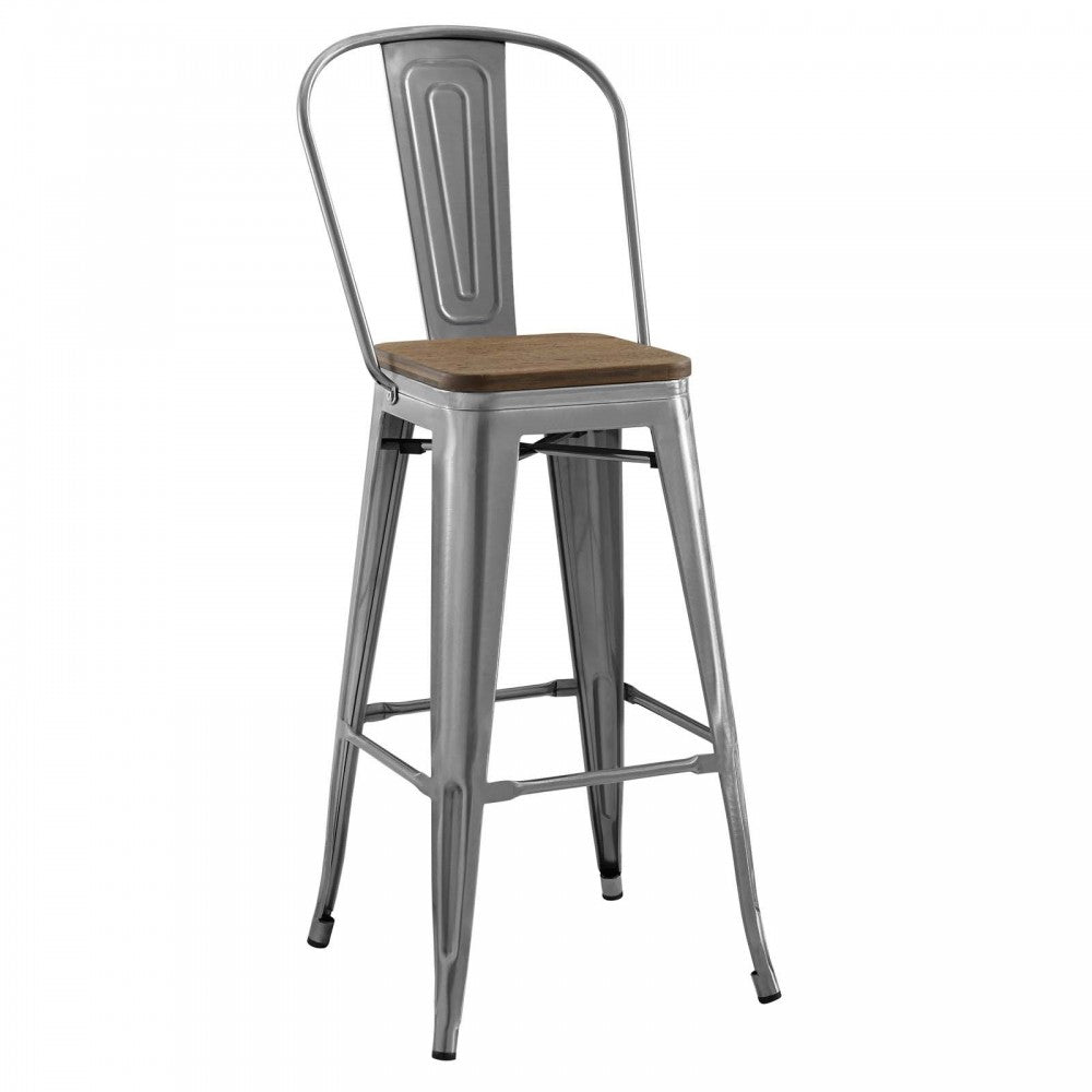 Promenade Bar Stool Metal Set of 4, Gunmetal