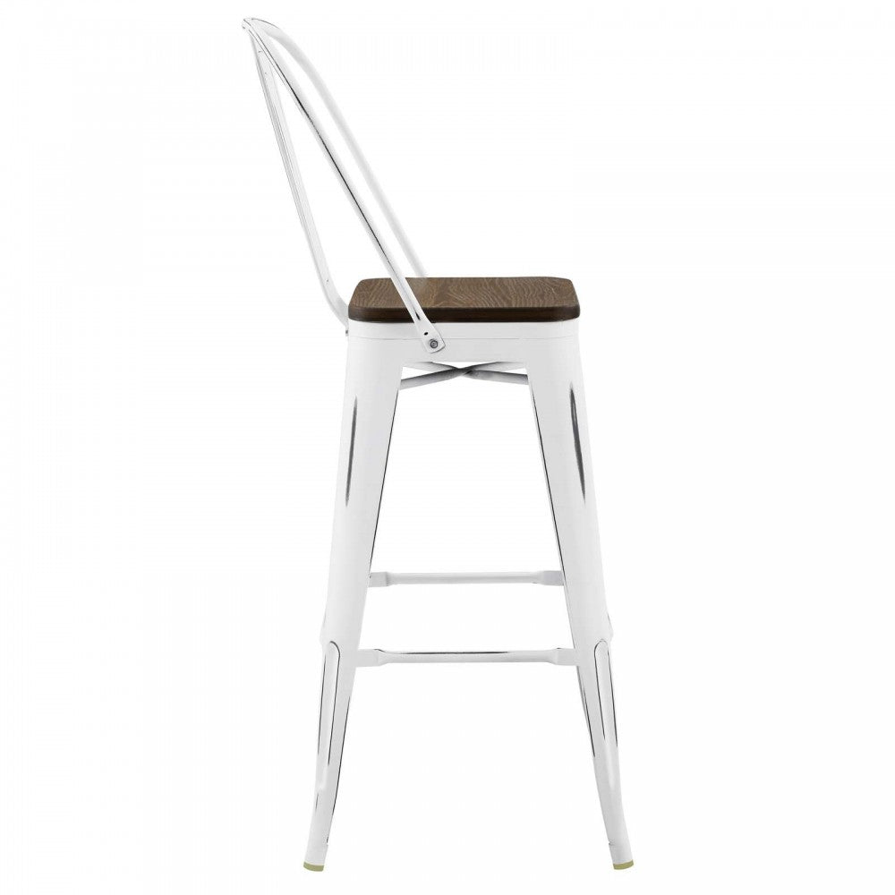 Promenade Bar Stool Metal Set of 4, White