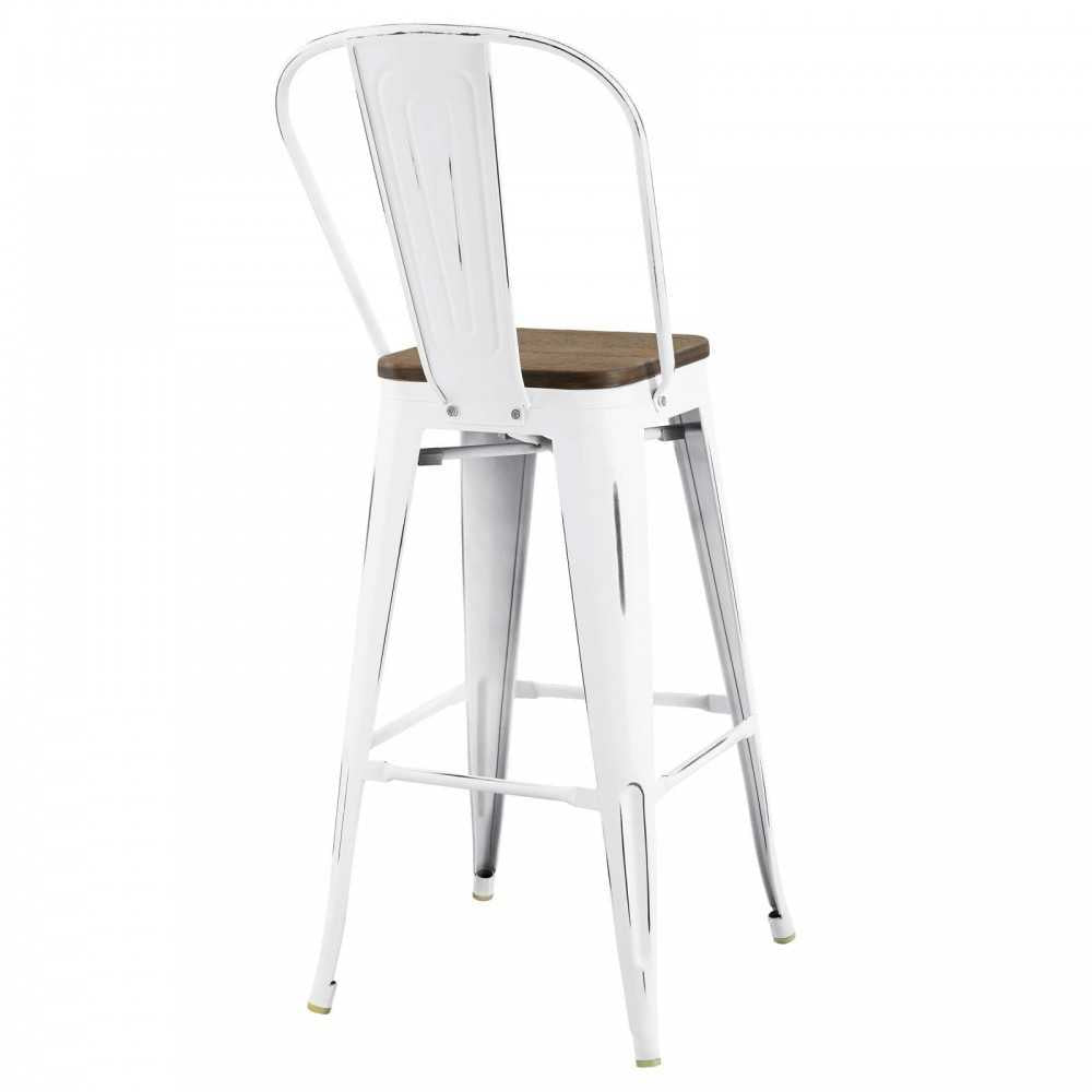 Promenade Bar Stool Metal Set of 4, White