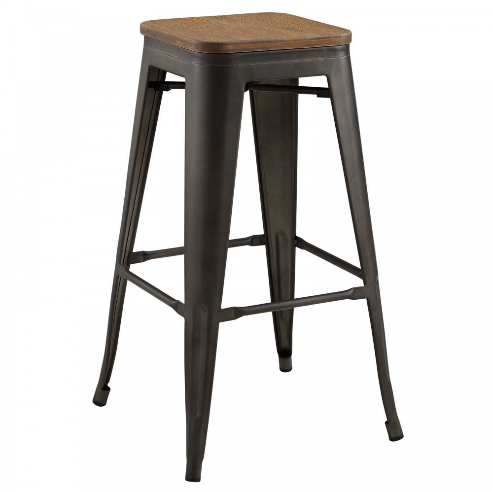 Promenade Bar Stool Set of 2, Brown, EEI-3956-BRN