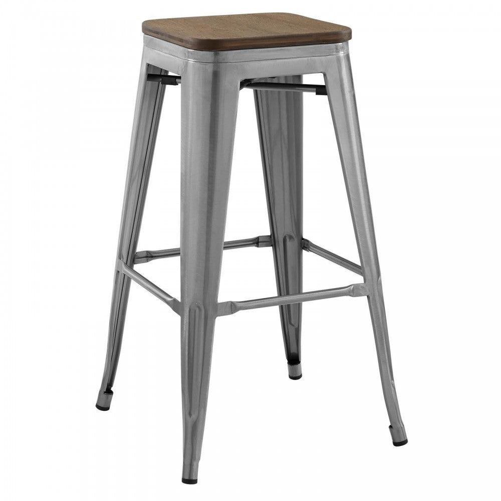 Promenade Bar Stool Set of 2, Gunmetal, EEI-3956-GME