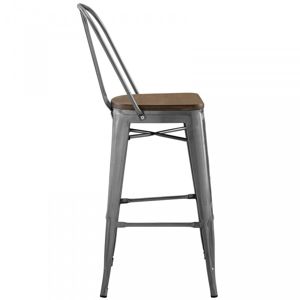 Promenade Bar Stool Set of 2, Gunmetal, EEI-3896-GME-SET