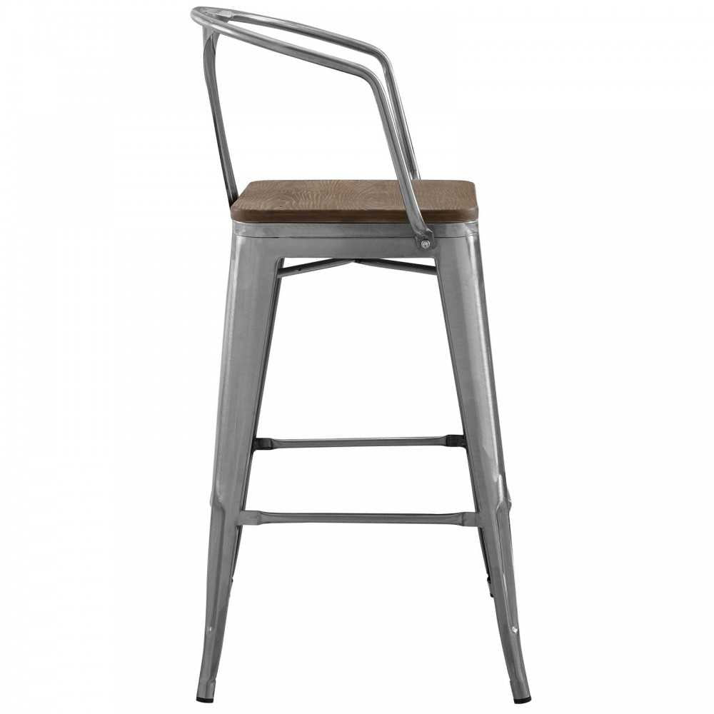 Promenade Bar Stool Set of 2, Gunmetal, EEI-3954-GME