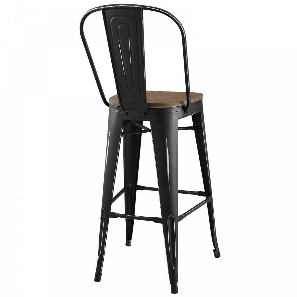 Promenade Bar Stool Set of 2, Black, EEI-3896-BLK-SET