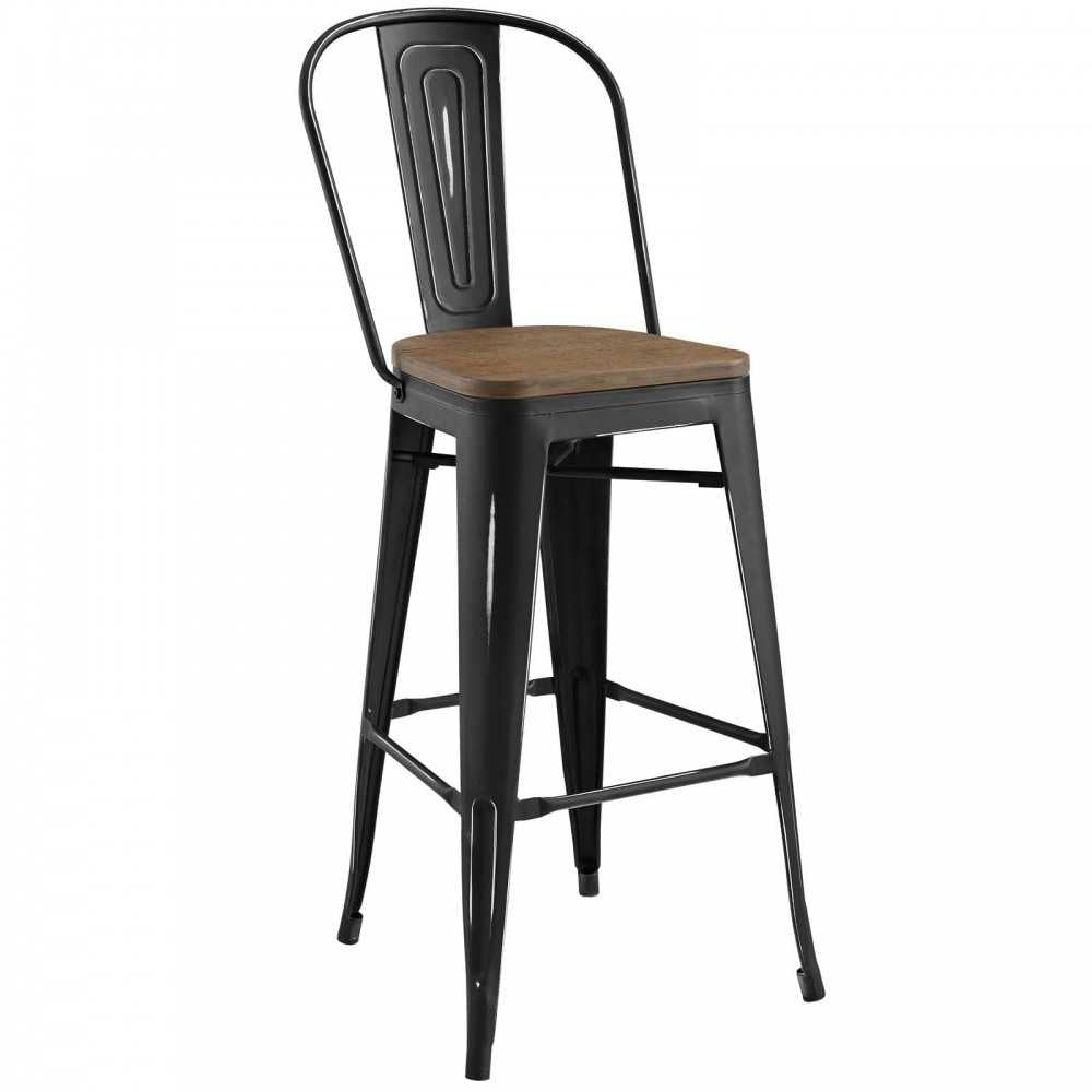 Promenade Bar Stool Set of 2, Black, EEI-3896-BLK-SET