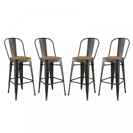 Promenade Bar Stool Set of 4, Brown, EEI-3897-BRN