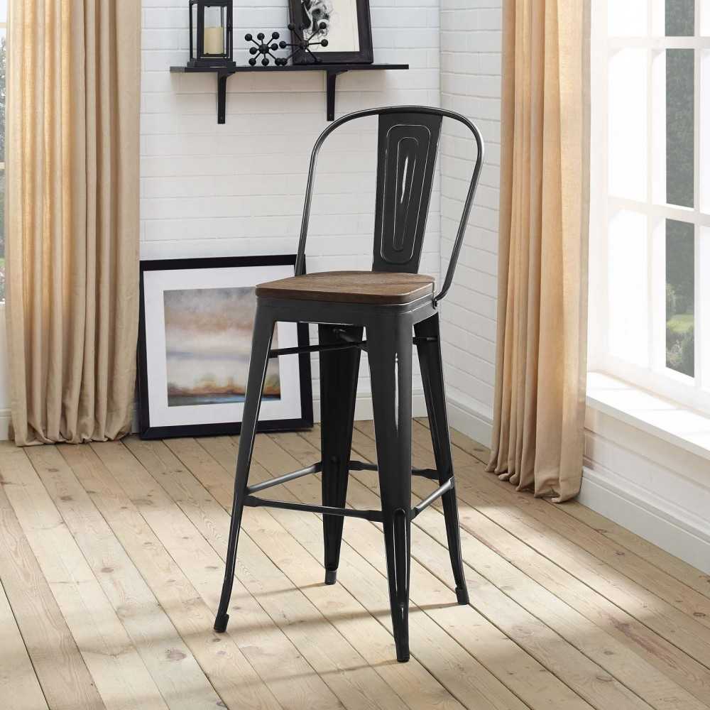 Promenade Bar Stool, Black, EEI-2814-BLK