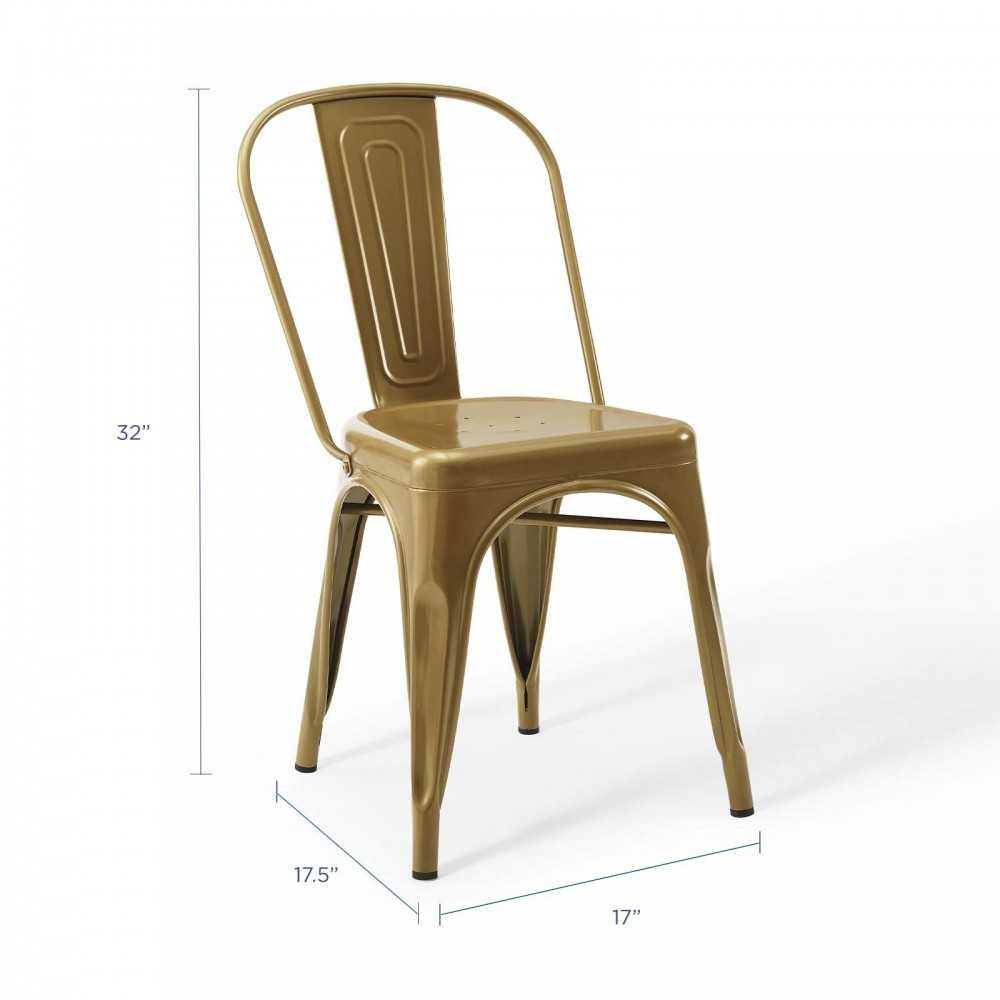 Promenade Bistro Dining Side Chair Set of 2, Gold