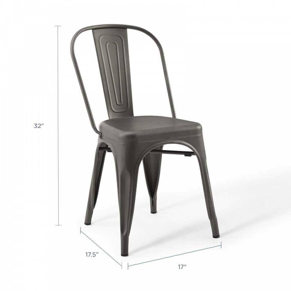 Promenade Bistro Dining Side Chair Set of 2, Gunmetal