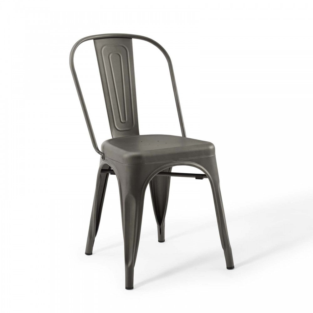 Promenade Bistro Dining Side Chair Set of 2, Gunmetal