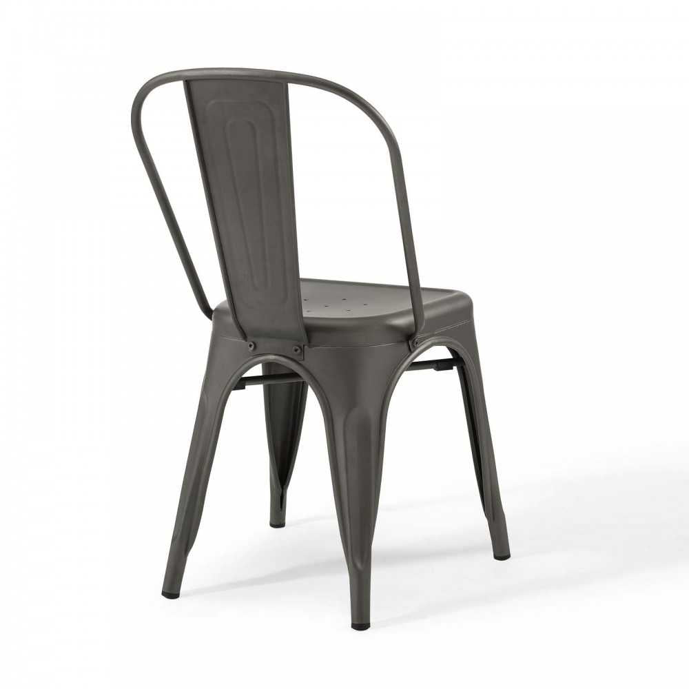 Promenade Bistro Dining Side Chair Set of 2, Gunmetal