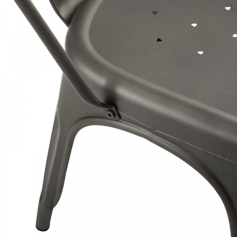 Promenade Bistro Dining Side Chair Set of 2, Gunmetal