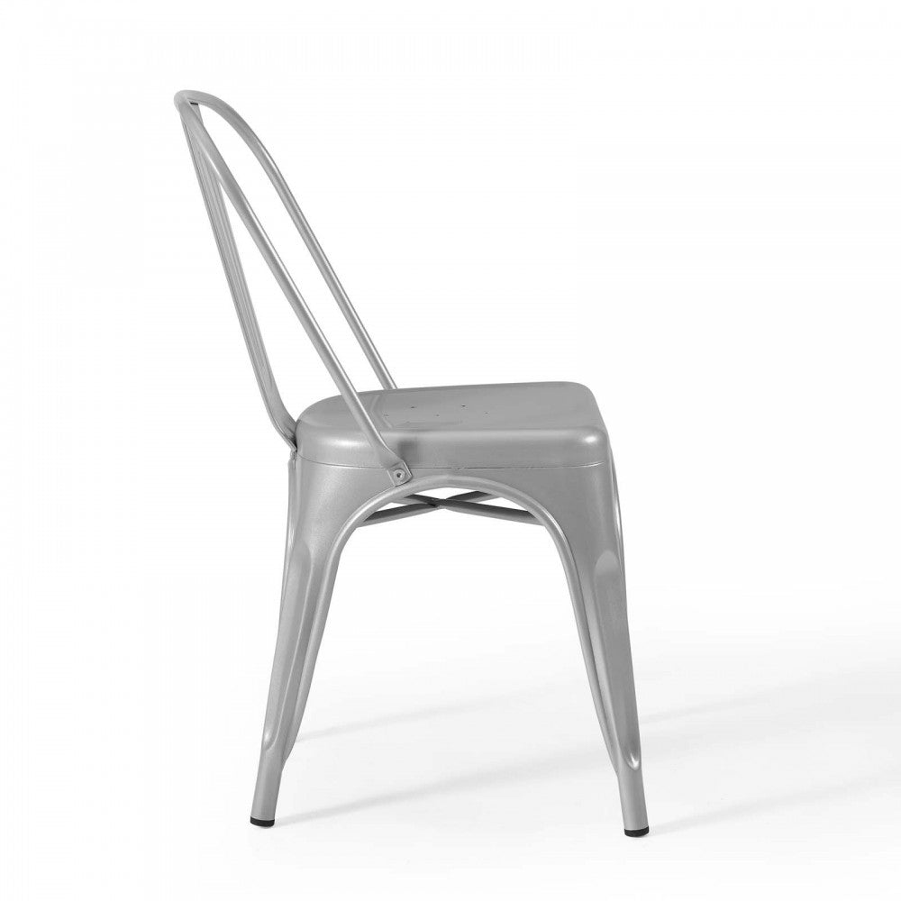 Promenade Bistro Dining Side Chair Set of 2, Silver
