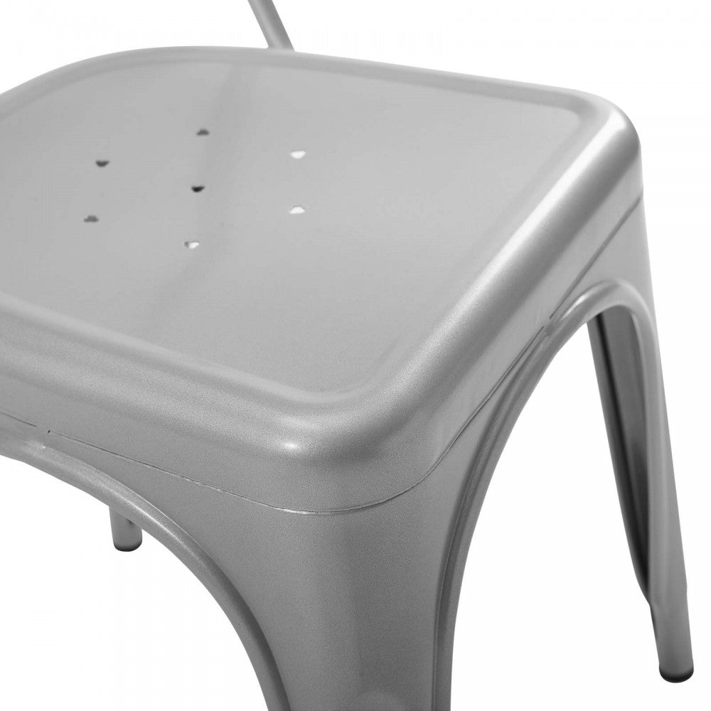Promenade Bistro Dining Side Chair Set of 2, Silver