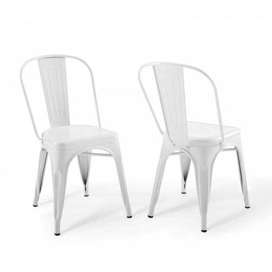 Promenade Bistro Dining Side Chair Set of 2, White