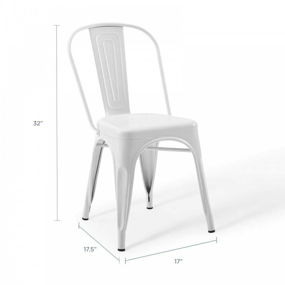 Promenade Bistro Dining Side Chair Set of 2, White