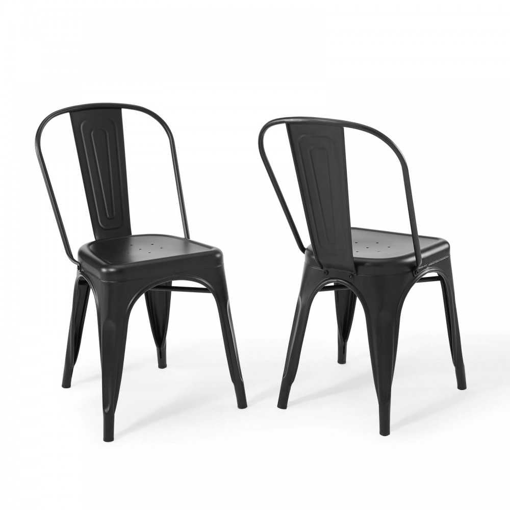 Promenade Bistro Dining Side Chair Set of 2, Black