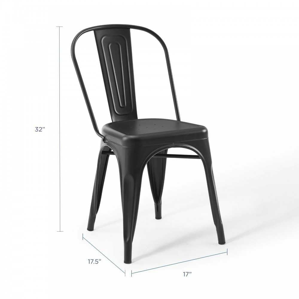 Promenade Bistro Dining Side Chair Set of 2, Black