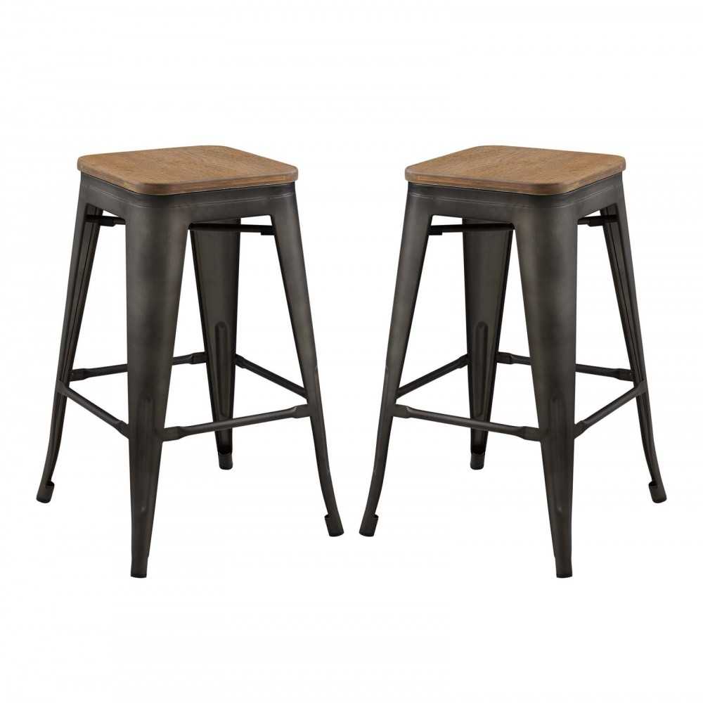 Promenade Counter Stool Set of 2, Brown