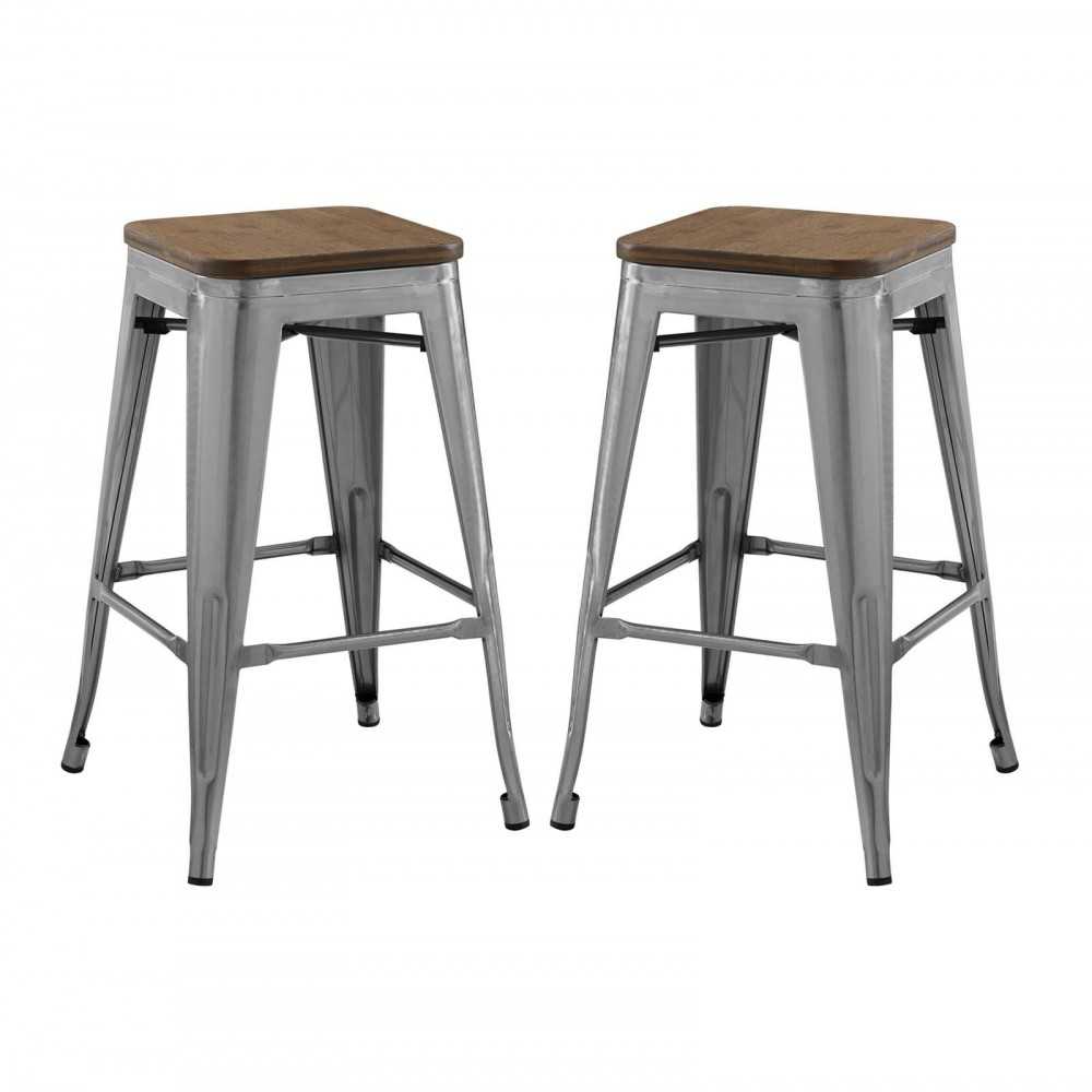 Promenade Counter Stool Set of 2, Gunmetal