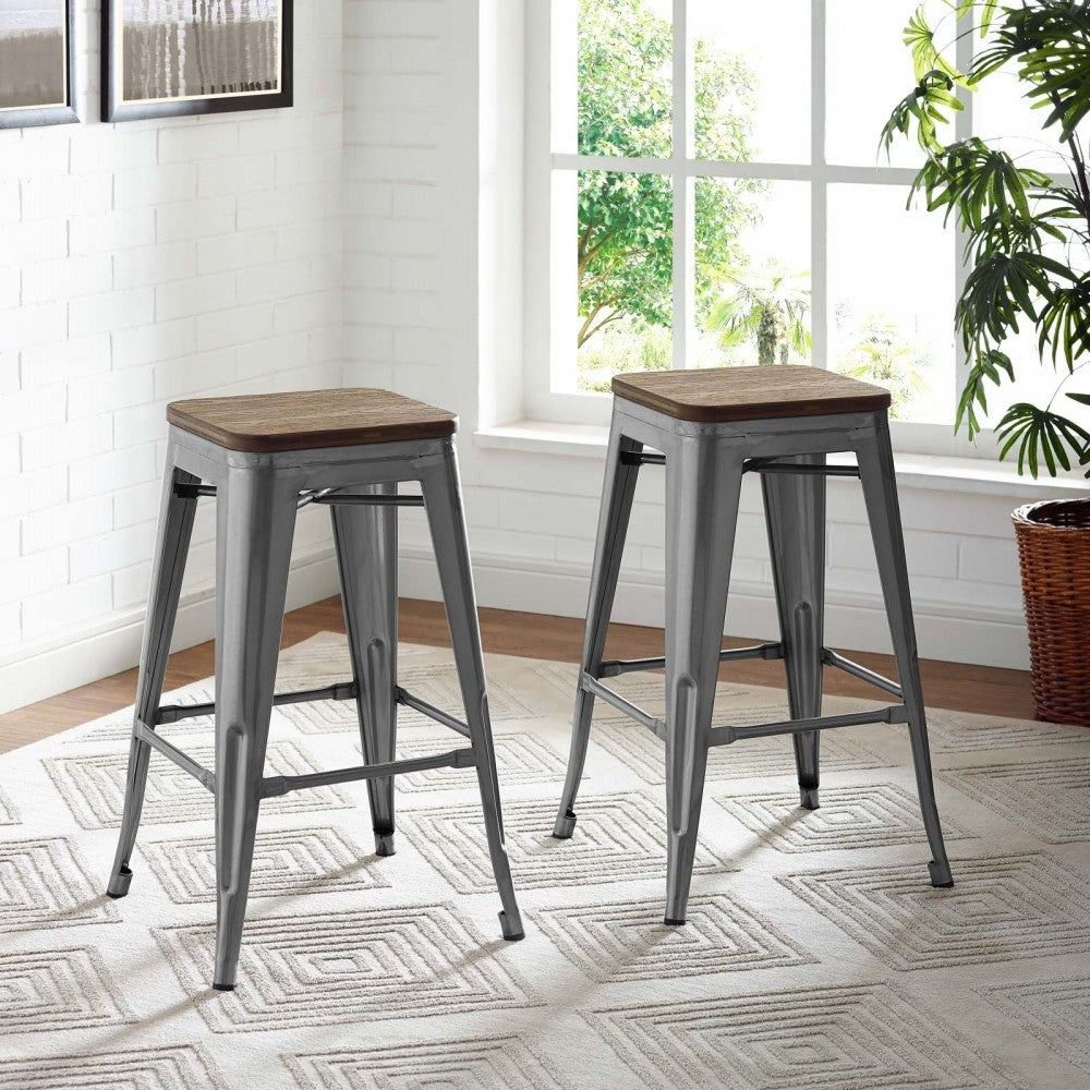 Promenade Counter Stool Set of 2, Gunmetal