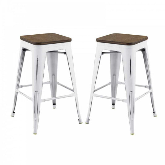 Promenade Counter Stool Set of 2, White