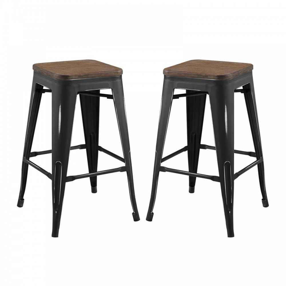 Promenade Counter Stool Set of 2, Black