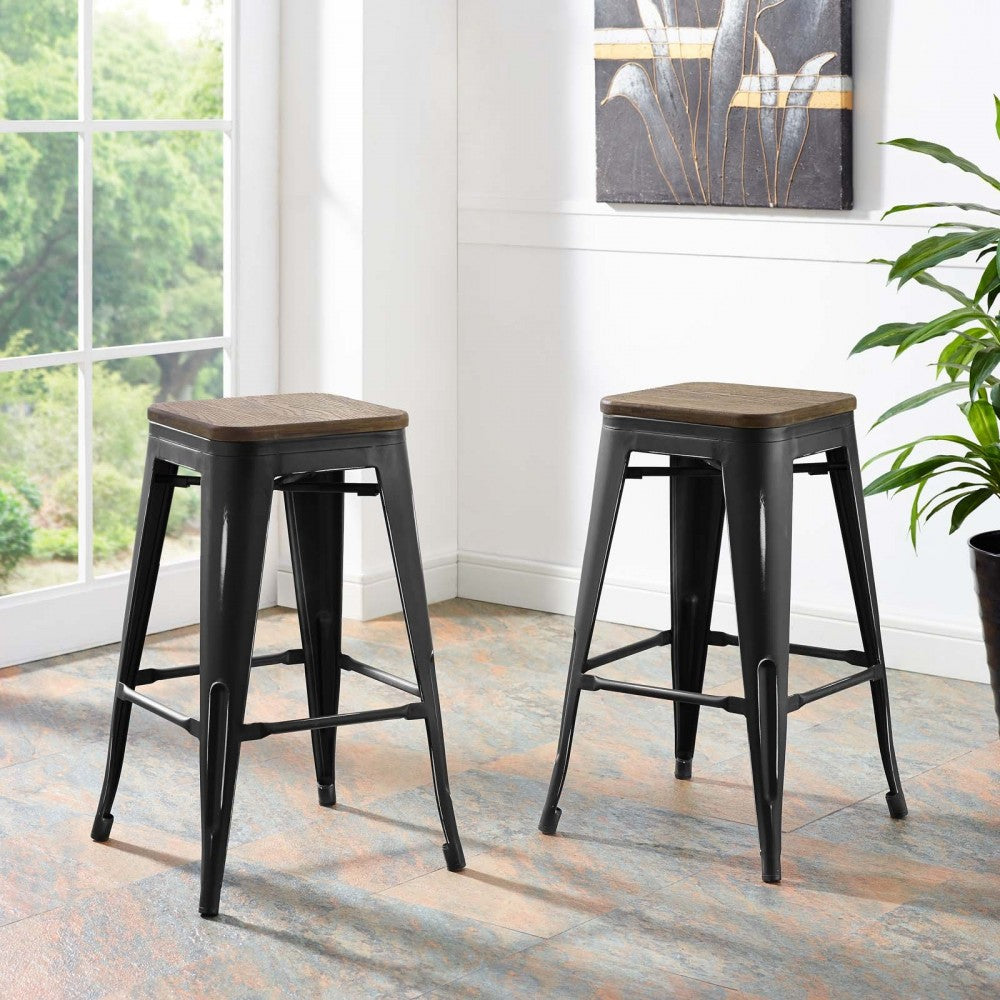 Promenade Counter Stool Set of 2, Black