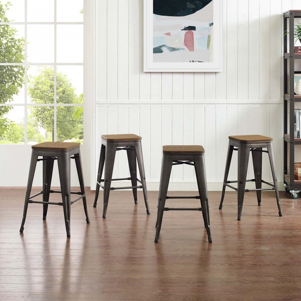 Promenade Counter Stool Set of 4, Brown